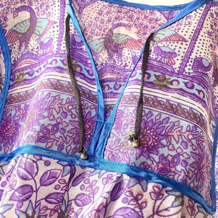 vintage indian cotton purple peacock onepiece | Vintage.City 빈티지숍, 빈티지 코디 정보
