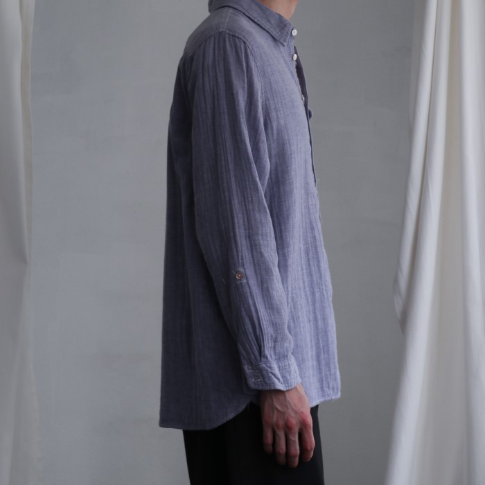 gauze textile shirt purple/blue | Vintage.City 古着屋、古着コーデ情報を発信