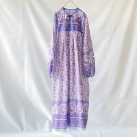 vintage indian cotton purple peacock onepiece | Vintage.City ヴィンテージ 古着
