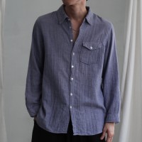gauze textile shirt purple/blue | Vintage.City 빈티지숍, 빈티지 코디 정보