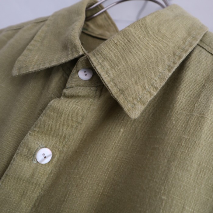 vintage linen shirt lime | Vintage.City 古着屋、古着コーデ情報を発信