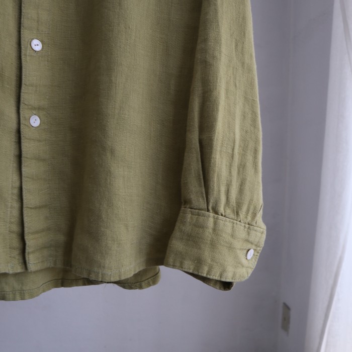 vintage linen shirt lime | Vintage.City 古着屋、古着コーデ情報を発信