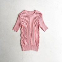 1970s S/S Pink Cable knit tops | Vintage.City ヴィンテージ 古着