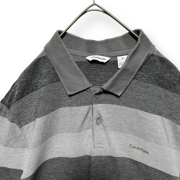 Calvin Klein border embroidery logo polo shirt カルバンクライン ボーダー 刺繍ロゴ 半袖 ポロシャツ | Vintage.City 빈티지숍, 빈티지 코디 정보