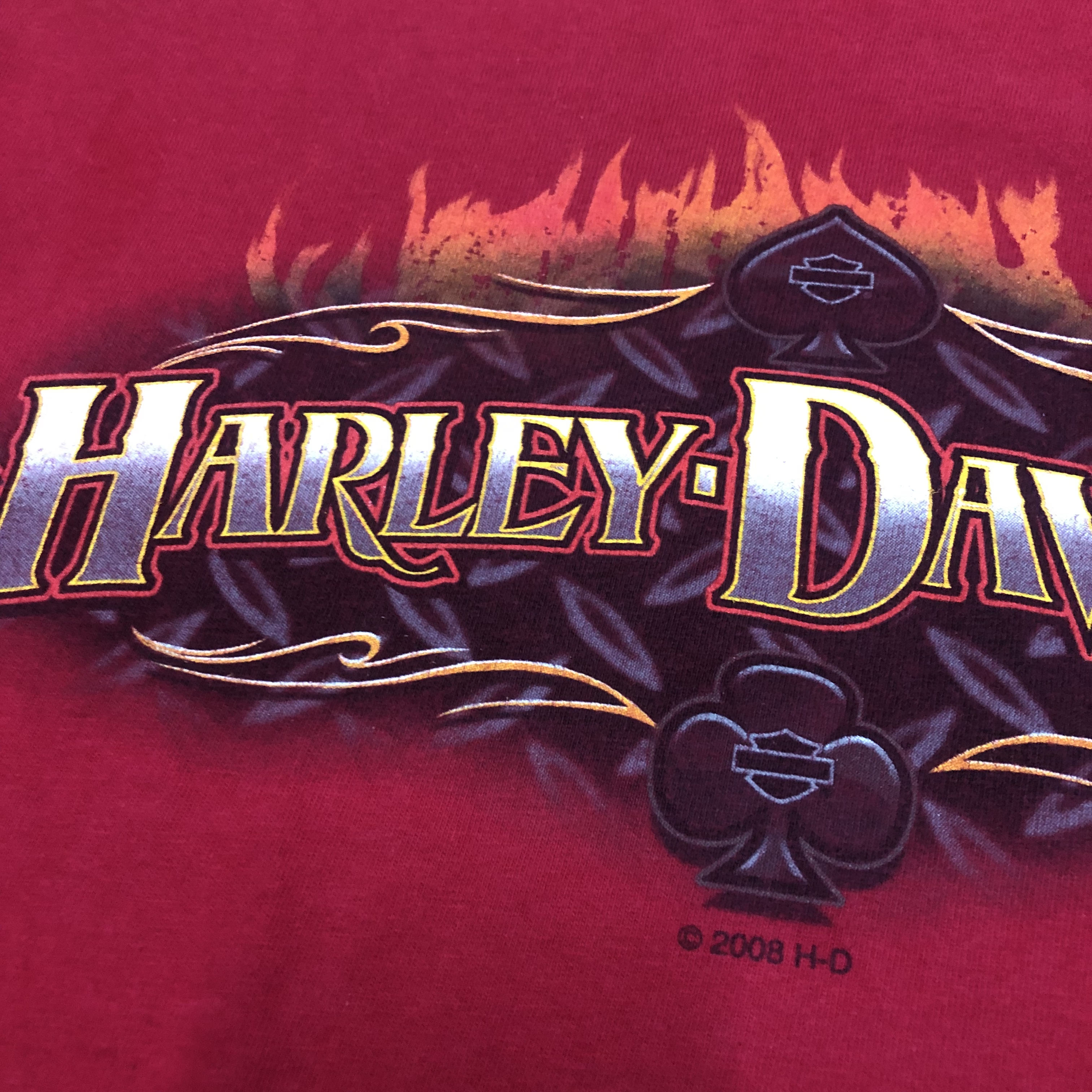 00s HARLEY DAVIDSON/Logo print Tee/USA製/XL/Hanes/両面プリント