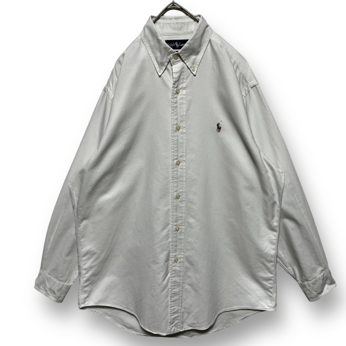 SHIROs_shop【ラルフローレン】 BDシャツ 刺繍ロゴ  90s vintage 紺ポニー
