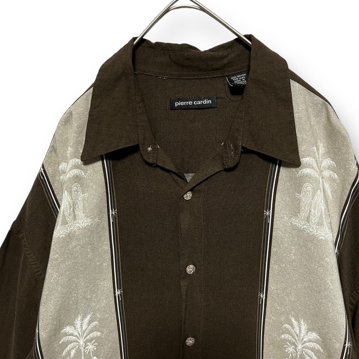 Pierre Cardin rayon aloha shirt ピエールカルダン レーヨン アロハシャツ ブラウン | Vintage.City 古着屋、古着コーデ情報を発信