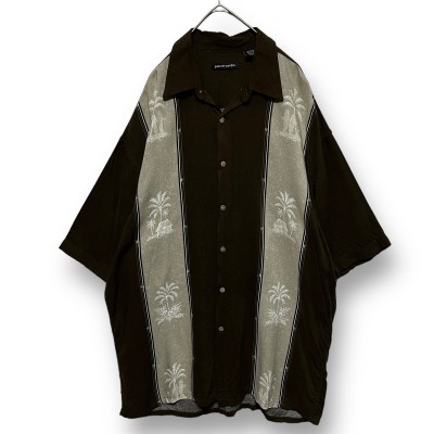 Pierre Cardin rayon aloha shirt ピエールカルダン レーヨン アロハシャツ ブラウン | Vintage.City ヴィンテージ 古着