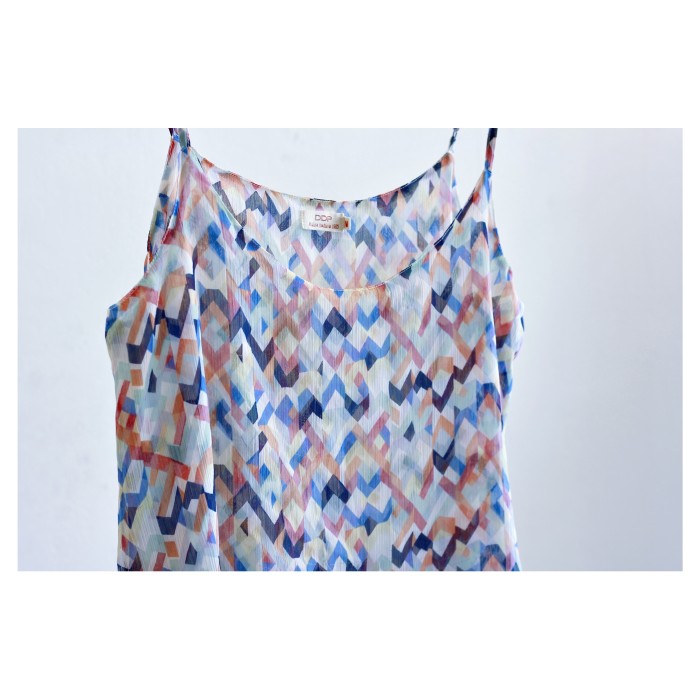 Vintage Colorful Geometric Sheer Camisole | Vintage.City 古着屋、古着コーデ情報を発信