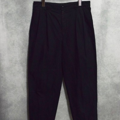 90s " nautica " black cotton x nylon x poly two tuck slacks | Vintage.City ヴィンテージ 古着