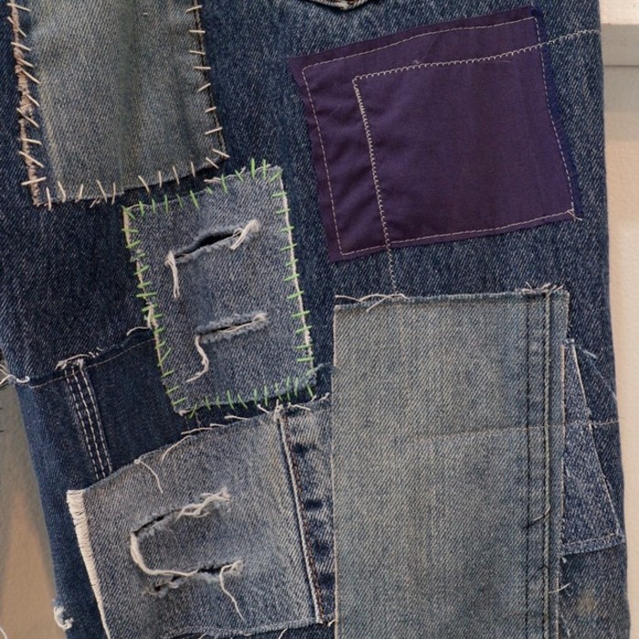 【"再構築 custom" hand-painted logo & patch design wide pants】 | Vintage.City 빈티지숍, 빈티지 코디 정보