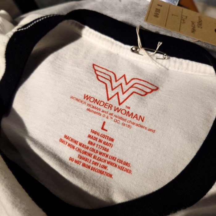 wonder woman(ワンダー・ウーマン)キャラクターＴシャツ　リンガーシャツ　Lサイズ　1604 | Vintage.City 古着屋、古着コーデ情報を発信