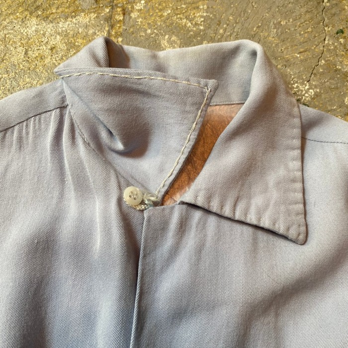 50s60s レーヨンシャツ プレーン ライトブルー ヴィンテージシャツ | Vintage.City 빈티지숍, 빈티지 코디 정보