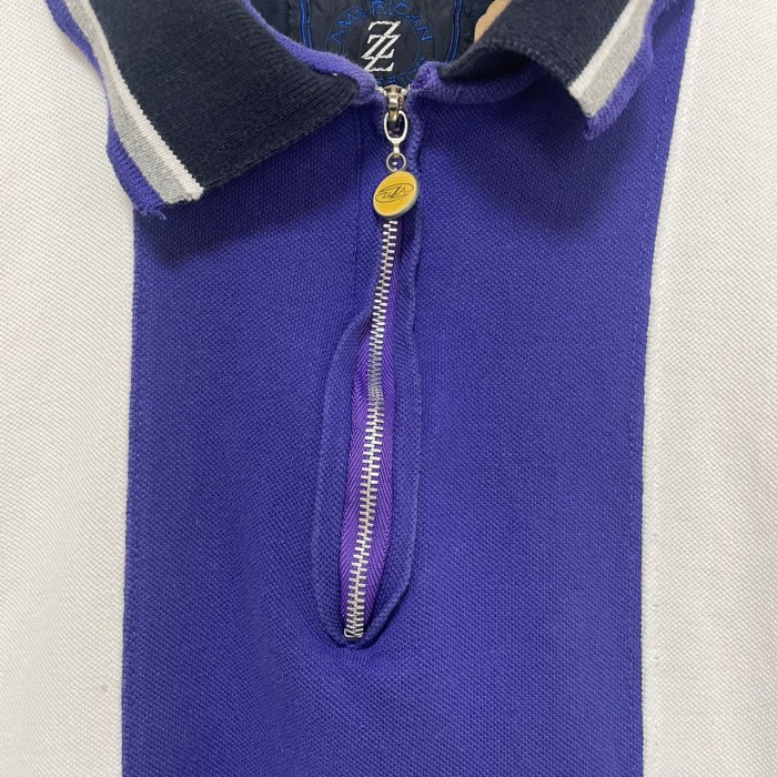 ZIZA   半袖ポロシャツ　L   ハーフジップ　刺繍 | Vintage.City 빈티지숍, 빈티지 코디 정보
