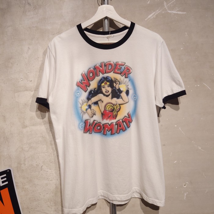 wonder woman(ワンダー・ウーマン)キャラクターＴシャツ　リンガーシャツ　Lサイズ　1604 | Vintage.City 빈티지숍, 빈티지 코디 정보