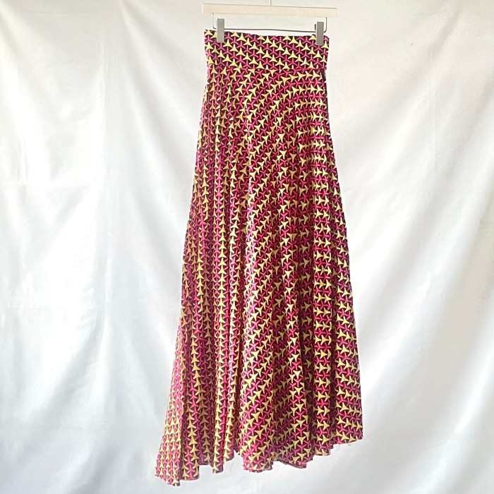 African batik volume flare maxi skirt | Vintage.City 빈티지숍, 빈티지 코디 정보