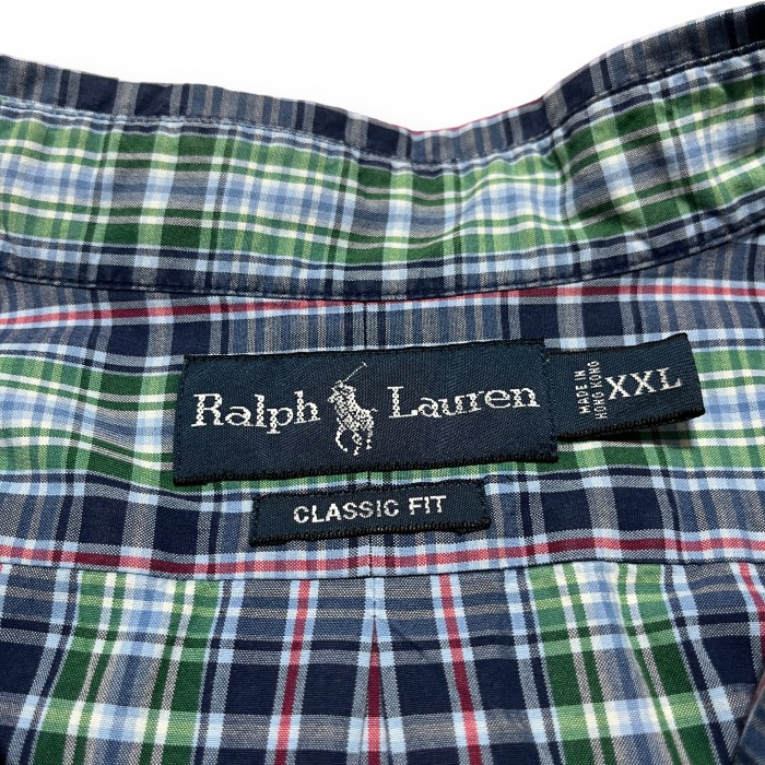 RALPH LAUREN 90s〜00s classic fit plaid BD shirt ラルフローレン