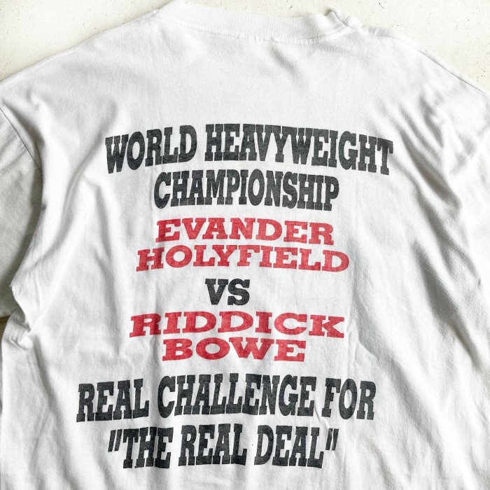 1992's Boxing Wold Heavyweight Championsip "Riddick Bowe" VS "Evander Holyfield" Print T-shirt 【XL】 | Vintage.City 古着屋、古着コーデ情報を発信