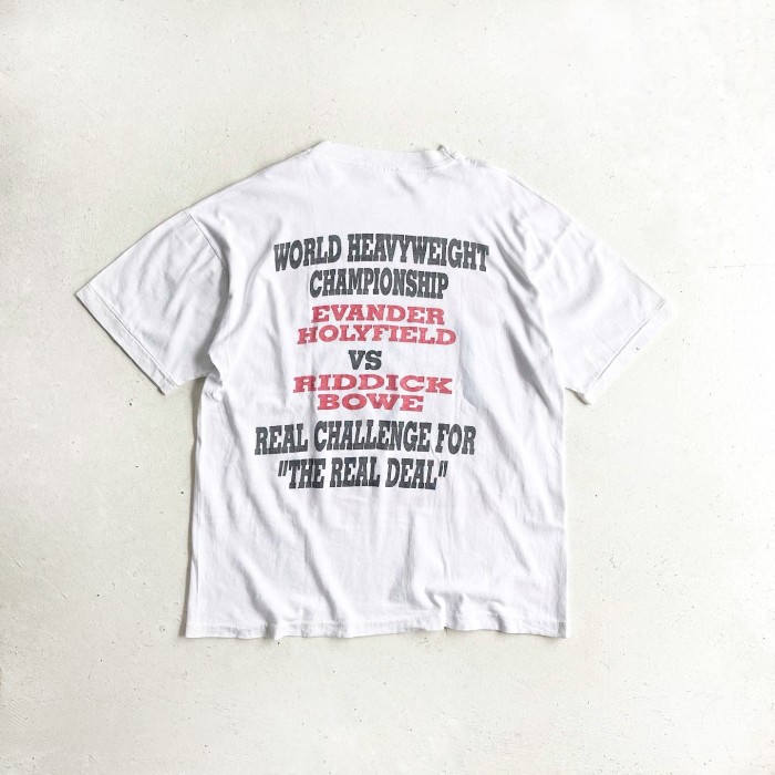 1992's Boxing Wold Heavyweight Championsip "Riddick Bowe" VS "Evander Holyfield" Print T-shirt 【XL】 | Vintage.City 빈티지숍, 빈티지 코디 정보