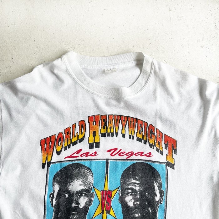 1992's Boxing Wold Heavyweight Championsip "Riddick Bowe" VS "Evander Holyfield" Print T-shirt 【XL】 | Vintage.City 빈티지숍, 빈티지 코디 정보