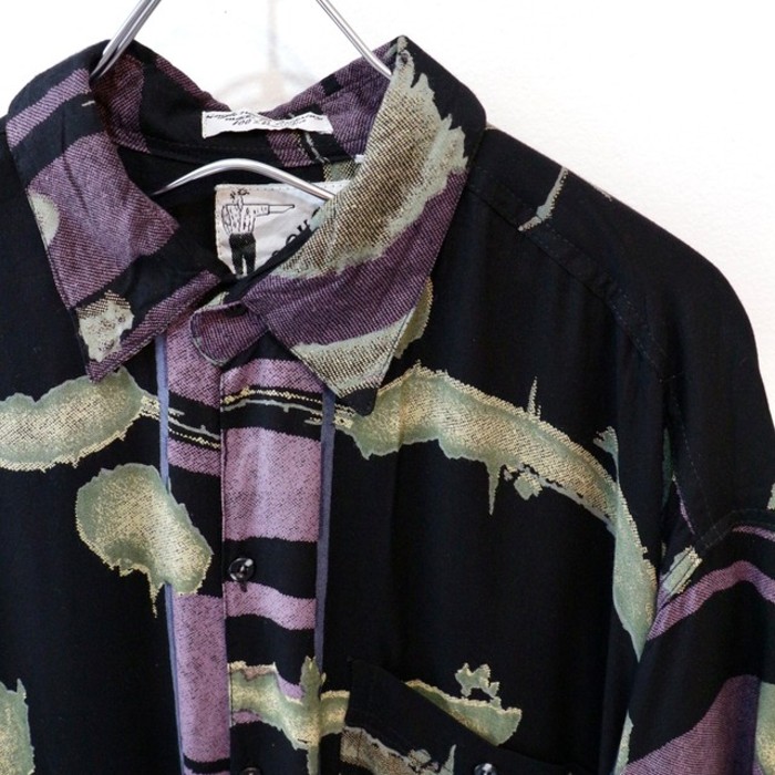 【"90's GOOUCH" abstract graphic pattern loose rayon shirt】 | Vintage.City Vintage Shops, Vintage Fashion Trends