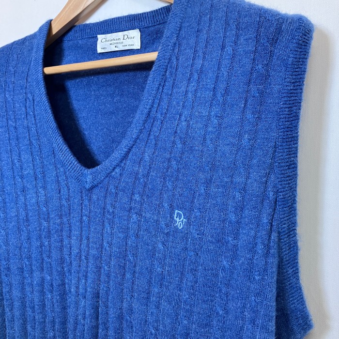 【80s】"Christian Dior" Knit Vest - XL size- Made in USA ＊Good Condition＊ | Vintage.City 古着屋、古着コーデ情報を発信