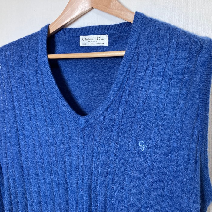 【80s】"Christian Dior" Knit Vest - XL size- Made in USA ＊Good Condition＊ | Vintage.City 古着屋、古着コーデ情報を発信