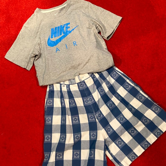 NIKE ナイキ ロゴTシャツ グレー×ブルー | Vintage.City 빈티지숍, 빈티지 코디 정보