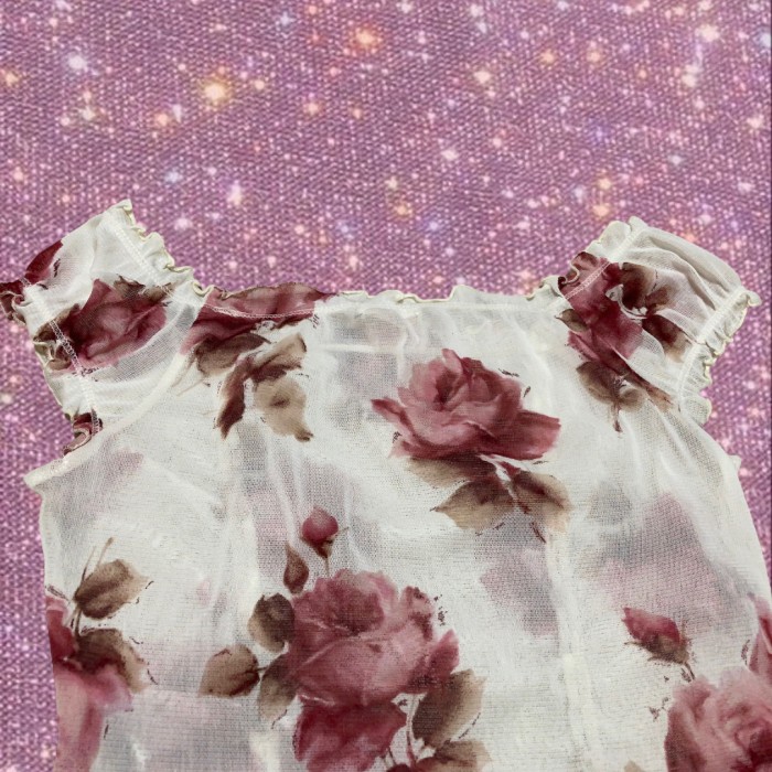 J-Y2K❤︎sweet boho/medieval fairy vibes "LEST ROSE" see-through floral tops | Vintage.City 빈티지숍, 빈티지 코디 정보