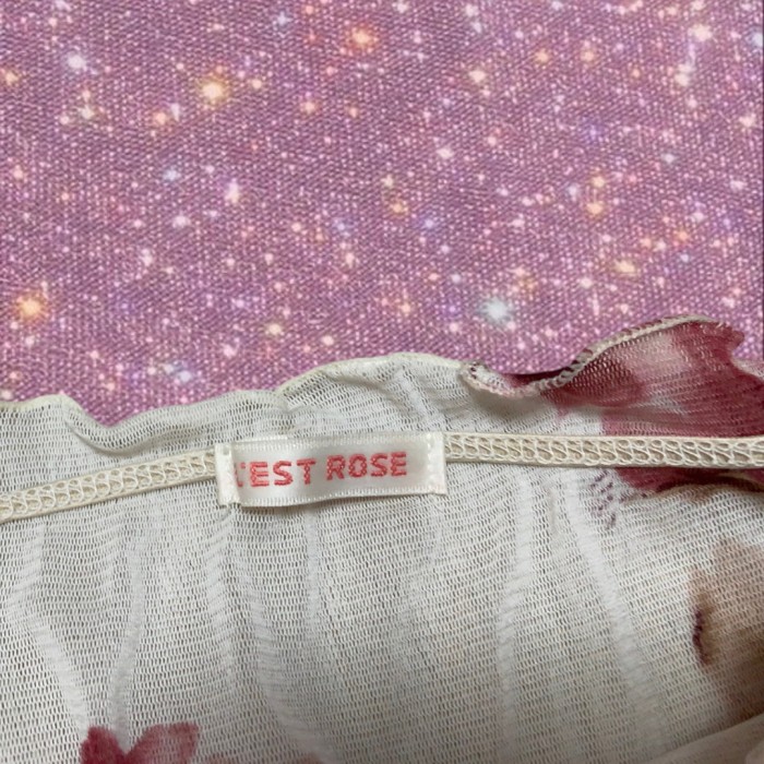 J-Y2K❤︎sweet boho/medieval fairy vibes "LEST ROSE" see-through floral tops | Vintage.City 古着屋、古着コーデ情報を発信