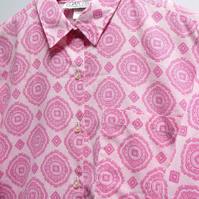 80-90’s OAK HILL USA製 小紋柄 シャツ ピンク サイズ12 | Vintage.City 古着屋、古着コーデ情報を発信