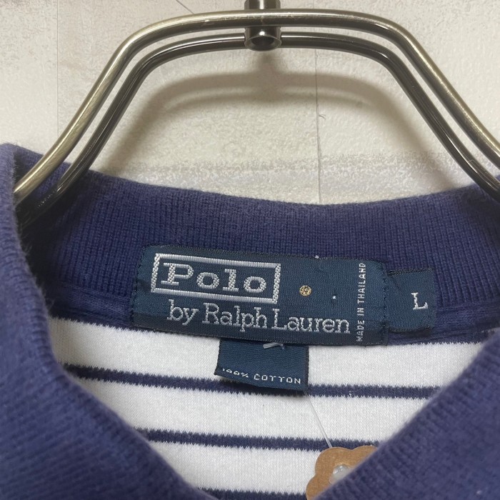 POLO by RALPH LAUREN   半袖ポロシャツ　L   刺繍　コットン100%   ボーダー | Vintage.City 古着屋、古着コーデ情報を発信