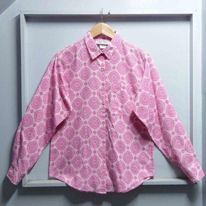 80-90’s OAK HILL USA製 小紋柄 シャツ ピンク サイズ12 | Vintage.City 古着屋、古着コーデ情報を発信