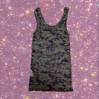Y2K Old "hysterics by HYSTERIC GLAMOUR"   camouflage×skull graphic Power net tops | Vintage.City 古着屋、古着コーデ情報を発信