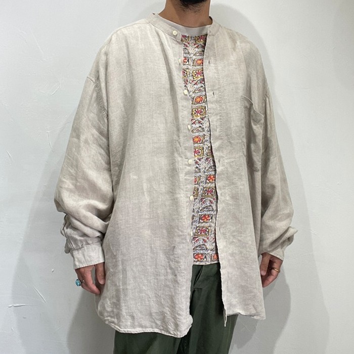 90s structure linen shirts | Vintage.City 빈티지숍, 빈티지 코디 정보