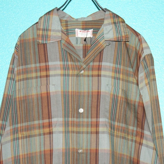 60s McGREGOR Multi Pattern Open Collar Shirt USA製 | Vintage.City 빈티지숍, 빈티지 코디 정보