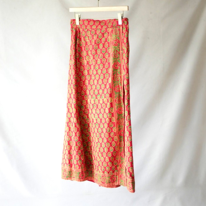 60s vintage Neeta indian cotton fuchsia pink wrap skirt | Vintage.City 古着屋、古着コーデ情報を発信
