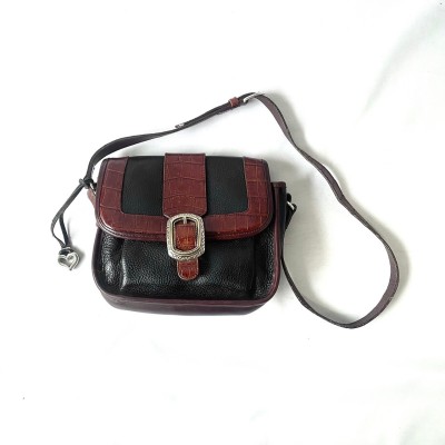 Brighton black × brown leather shoulder bag | Vintage.City ヴィンテージ 古着
