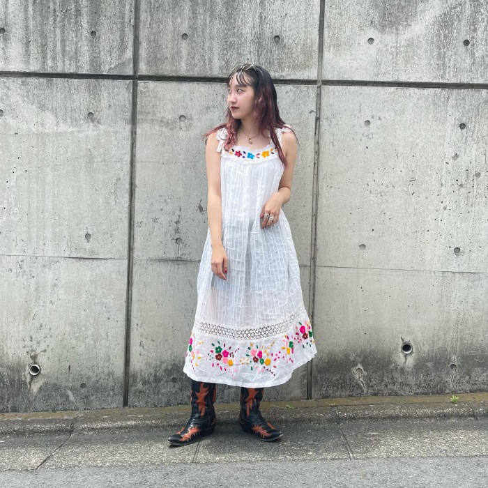 vintage linen embroidery camisole  one piece | Vintage.City 古着屋、古着コーデ情報を発信