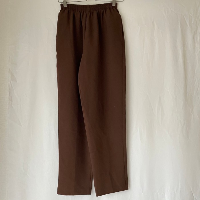 brown polyester easy pants | Vintage.City 古着屋、古着コーデ情報を発信