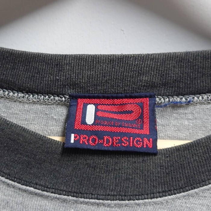 PRO DESIGN ライン入り 切り替え リンガー Tシャツ グレー系 | Vintage.City 古着屋、古着コーデ情報を発信