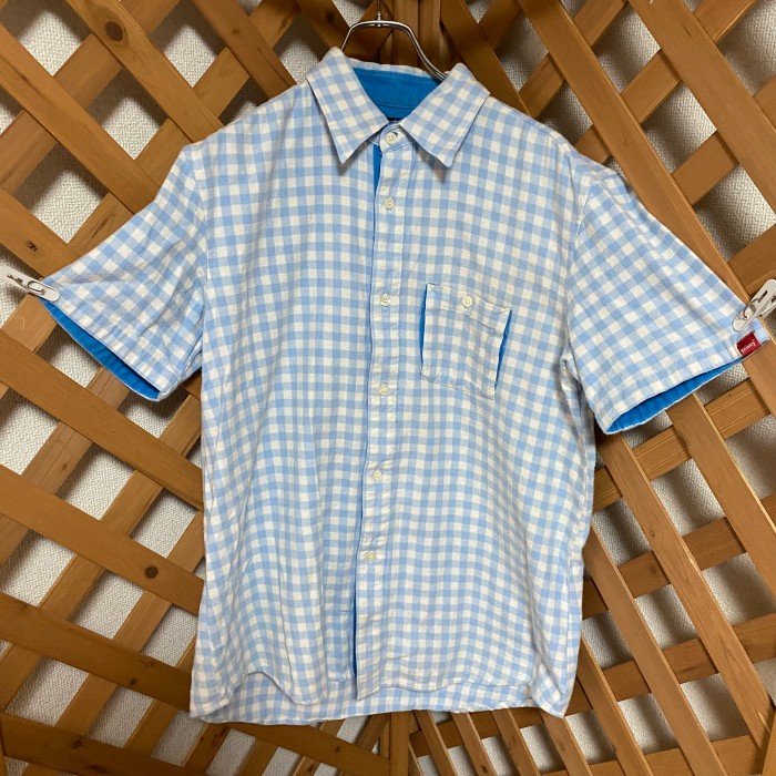 STUSSY ステューシー　チェックシャツ　ホワイト　ブルー　ストリート　古着 | Vintage.City 빈티지숍, 빈티지 코디 정보
