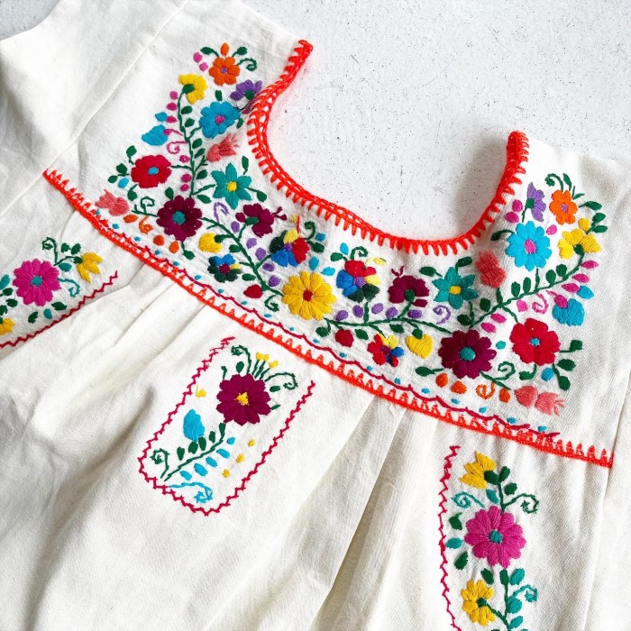 1960-70s Vintage embroidery  Frence sleeve One-piece | Vintage.City 빈티지숍, 빈티지 코디 정보