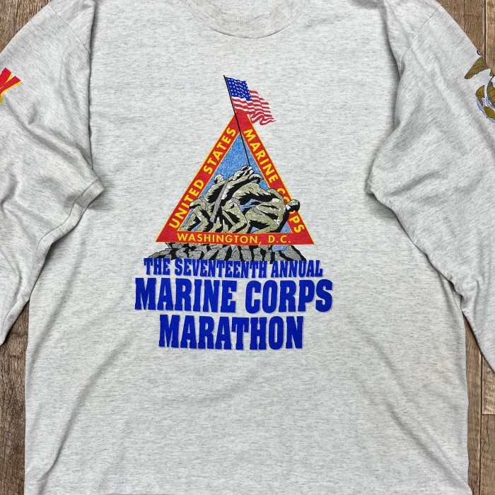 90'S アメリカ軍 USMC "USMC MARATHON 1992" 長袖 Tシャツ グレー USA製 | Vintage.City 古着屋、古着コーデ情報を発信
