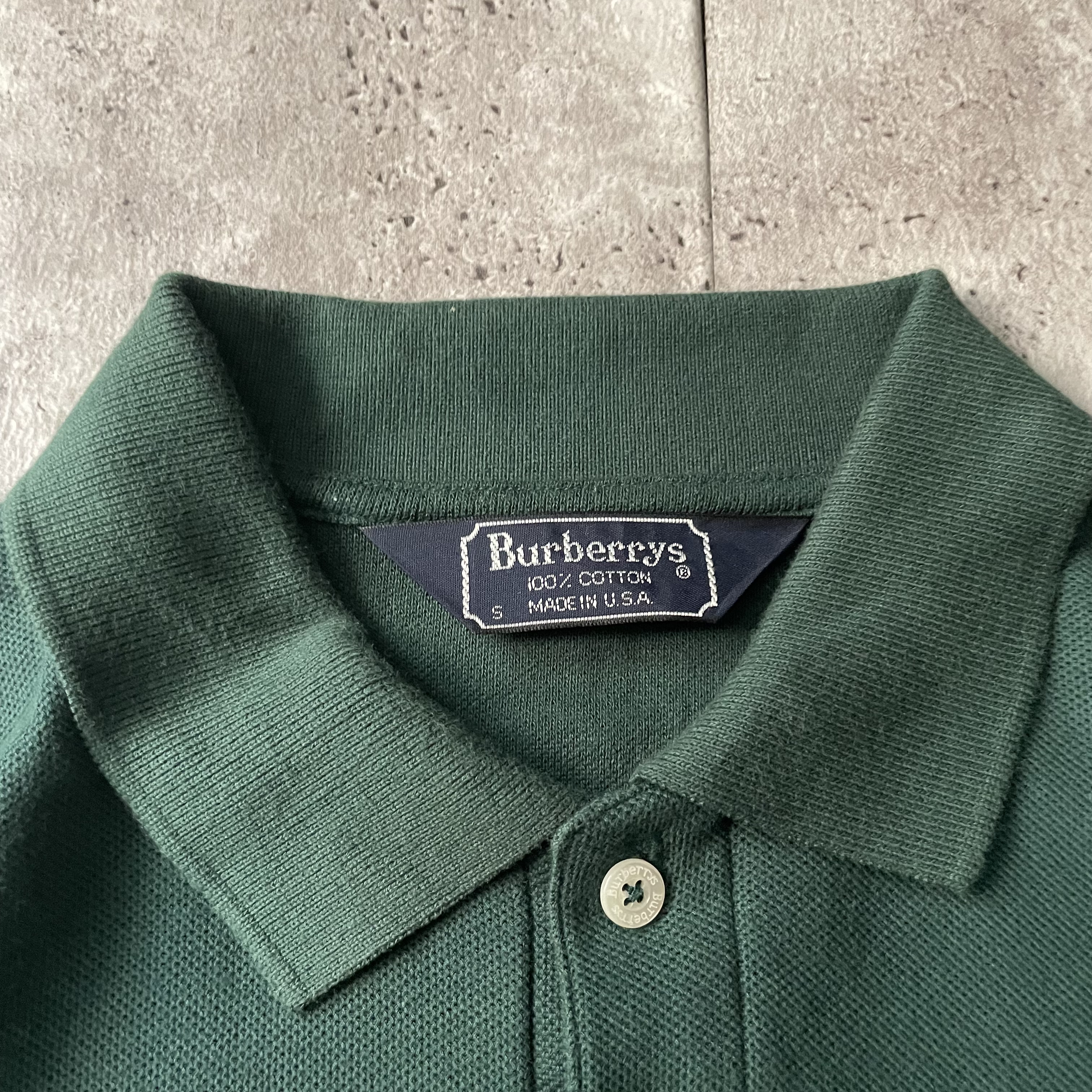 90s】Burberry バーバリー ポロシャツ 半袖 USA製 グリーン 緑 