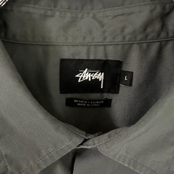 stussy ステューシー ワークシャツ L 半袖 バックロゴ | Vintage.City 古着屋、古着コーデ情報を発信