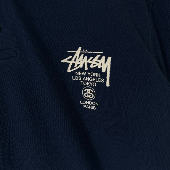 stussy ステューシー ポロシャツ L バックロゴ ワンポイントロゴ