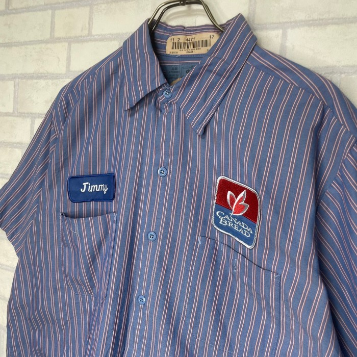 CINTAS    半袖シャツ　XL   ワッペン　ストライプ | Vintage.City 古着屋、古着コーデ情報を発信