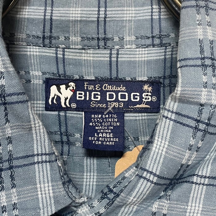 BIG DOGS   半袖シャツ　L   チェック柄 | Vintage.City 빈티지숍, 빈티지 코디 정보