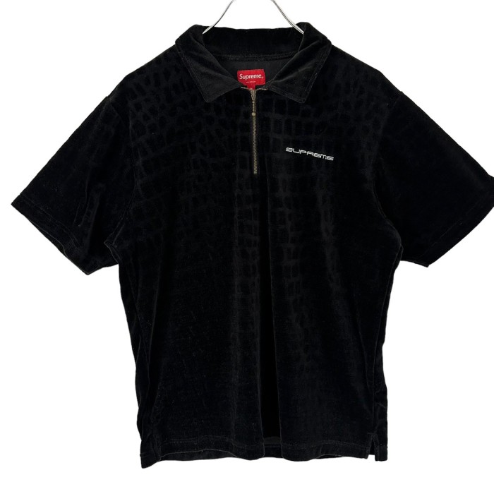 supreme シュプリーム ポロシャツ ハーフジップ ベロア 刺繍ロゴ | Vintage.City 빈티지숍, 빈티지 코디 정보